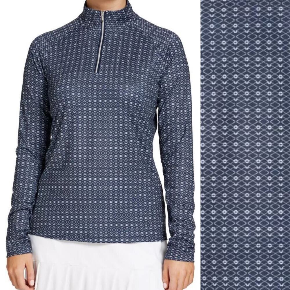 Lady Hagen Printed SPF 50 Long Sleeve Golf Quarter Zip